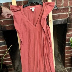 H&M dress size 6 color is a rust red/brown